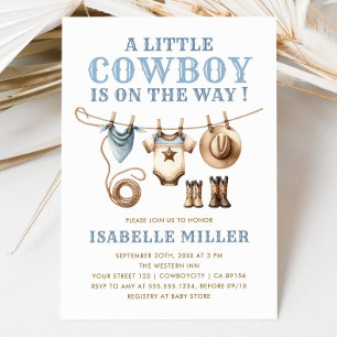 Cowboy Baby Shower Kaart