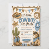 Cowboy Baby Shower Kaart (Voorkant)