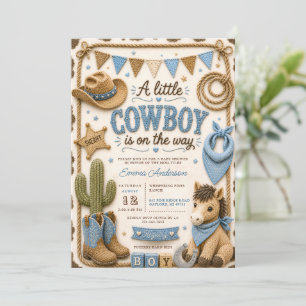Cowboy Baby Shower Kaart