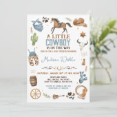 Cowboy Baby shower Kaart (Staand voorkant)