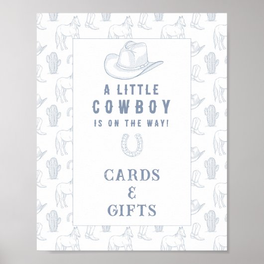Cowboy baby shower Kaarten en geschenken Poster (Voorkant)