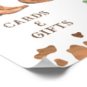 Cowboy baby shower Kaarten en geschenken Poster (Hoek)