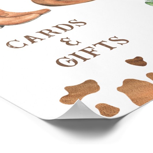 Cowboy baby shower Kaarten en geschenken Poster (Hoek)