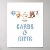 Cowboy Baby shower Kaarten en geschenken teken Poster (Voorkant)