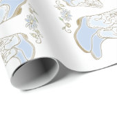 Cowboy Baby shower Land Western Blue Boy Cadeaupapier (Rol Hoek)