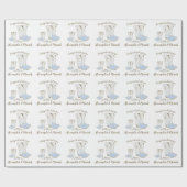 Cowboy Baby shower Land Western Blue Boy Cadeaupapier (Vlak)