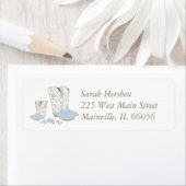 Cowboy Baby shower Land Western Blue Boy Etiket (Insitu)