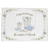 Cowboy Baby shower Land Western Blue Boy Groot Cadeauzakje (Achterkant)