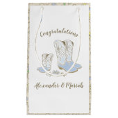 Cowboy Baby shower Land Western Blue Boy Klein Cadeauzakje (Voorkant)