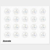 Cowboy Baby shower Land Western Blue Boy Ronde Sticker (Vel)