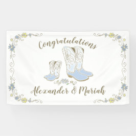 Cowboy Baby shower Land Western Blue Boy Spandoek
