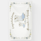 Cowboy Baby shower Land Western Blue Boy Spandoek (Verticaal)