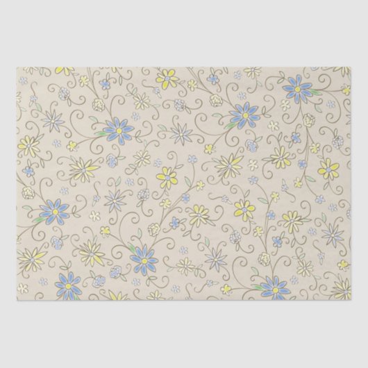 Cowboy Baby shower Land Western Blue Boy Tissuepapier (Voorkant)