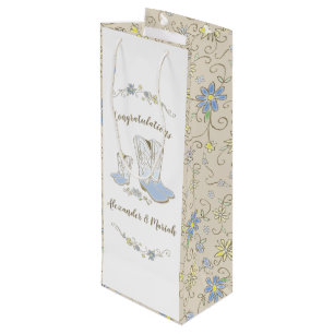 Cowboy Baby shower Land Western Blue Boy Wijn Cadeautas