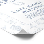 Cowboy baby shower Late night luiers spel Poster (Hoek)