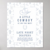 Cowboy baby shower Late night luiers spel Poster (Voorkant)