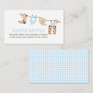 Cowboy Baby shower Luier Raffle Behuizing Informatiekaartje
