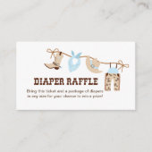 Cowboy Baby shower Luier Raffle Behuizing Informatiekaartje (Voorkant)