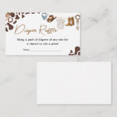 Cowboy Baby shower Luier Raffle Informatiekaartje (Voorkant / Achterkant)