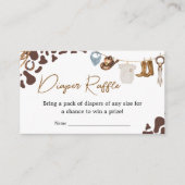 Cowboy Baby shower Luier Raffle Informatiekaartje (Voorkant)