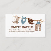 Cowboy Baby shower Luier Raffle Informatiekaartje (Voorkant)