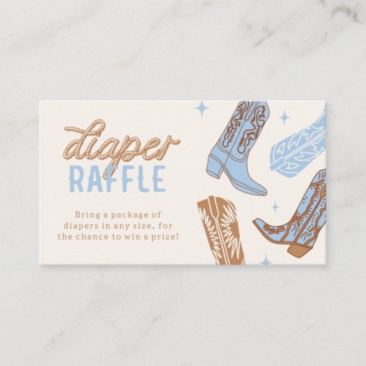 Cowboy Baby shower Luier Raffle Kaarten (Voorkant)