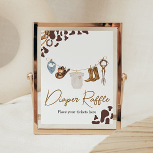 Cowboy Baby shower Luier Raffle Poster