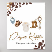 Cowboy Baby shower Luier Raffle Poster (Voorkant)