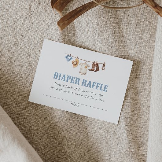Cowboy Baby shower Luier Raffle Ticket Informatiekaartje
