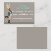 Cowboy Baby shower Luier Raffle Tickets - Blond Informatiekaartje (Voorkant / Achterkant)