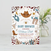 Cowboy Baby shower nodigt Wilde West Uitnodiging (Staand voorkant)