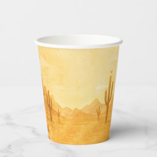 Cowboy Baby Shower Paper Cups Rustic Style Papieren Bekers (Achterkant)