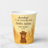 Cowboy Baby Shower Paper Cups Rustic Style Papieren Bekers (Voorkant)