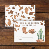 Cowboy Baby shower Raad eens hoeveel snoepjes Informatiekaartje