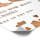 Cowboy baby shower Raad eens hoeveel snoepjes Poster (Hoek)
