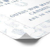 Cowboy baby shower Raad eens hoeveel snoepjes Poster (Hoek)