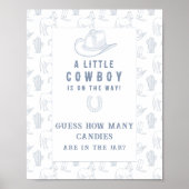 Cowboy baby shower Raad eens hoeveel snoepjes Poster (Voorkant)