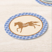 Cowboy Baby shower Ronde Kartonnen Onderzetter (Gebogen)