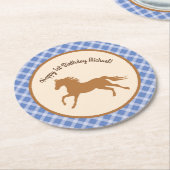 Cowboy Baby shower Ronde Kartonnen Onderzetter (Gebogen)