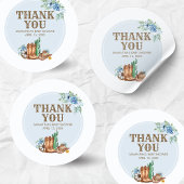 Cowboy Baby Shower Ronde Sticker