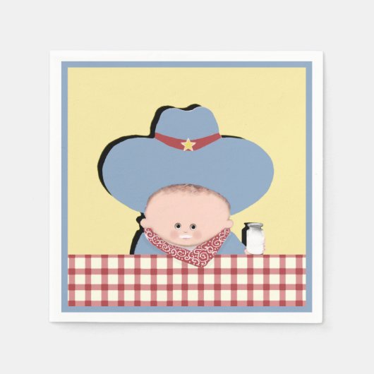 Cowboy Baby shower Servetten (Voorkant)