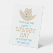 Cowboy Baby shower Sign Pet Reclamebord Met Voetstuk (Voorkant)