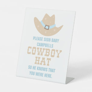 Cowboy Baby shower Sign Pet Reclamebord Met Voetstuk
