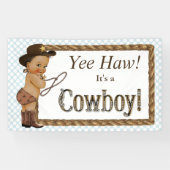 Cowboy Baby shower Spandoek (Horizontaal)