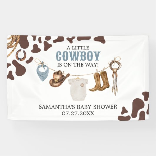 Cowboy Baby shower Spandoek (Horizontaal)