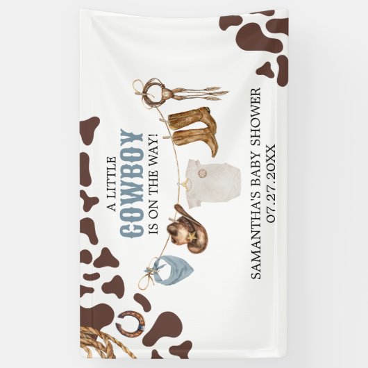 Cowboy Baby shower Spandoek (Verticaal)