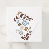 Cowboy Baby shower Square Bedankjes Labels (In situ)