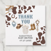 Cowboy Baby shower Square Bedankjes Labels (Voorkant)
