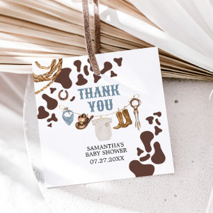 Cowboy Baby shower Square Bedankjes Labels