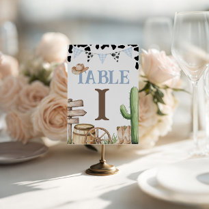 Cowboy Baby Shower Tafel Nummers Reclamebord Met Voetstuk